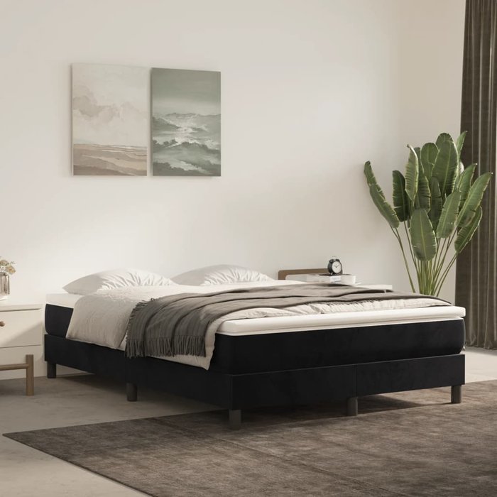 Maison exclusive - estructura de cama con somier terciopelo negro 140x190 cm
