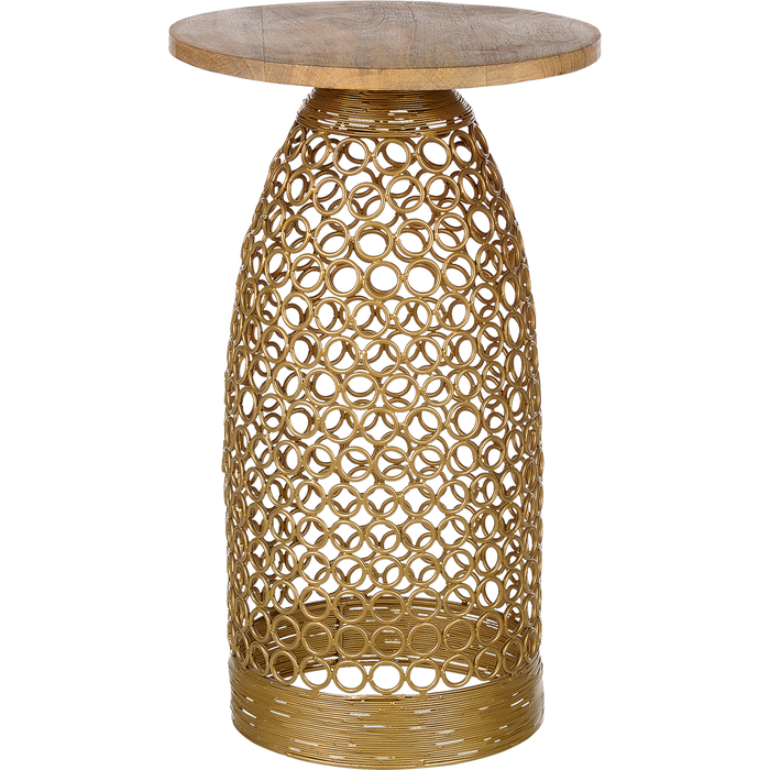 Beliani mesa auxiliar waihi madera de mango marrón