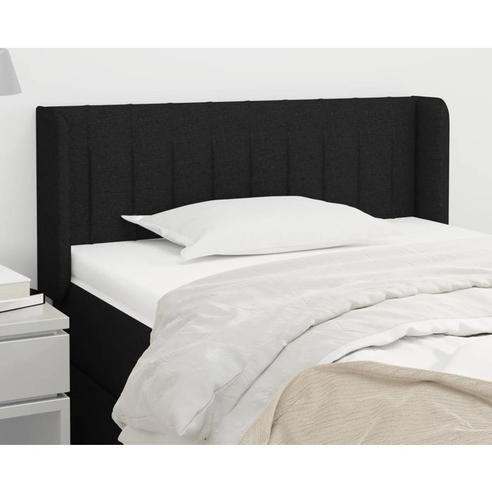 Cabecero con alas negro 103x16x78/88 cm tela