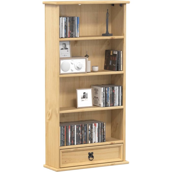Maison exclusive - estantería de cds corona madera maciza de pino 52x17,5x103 cm