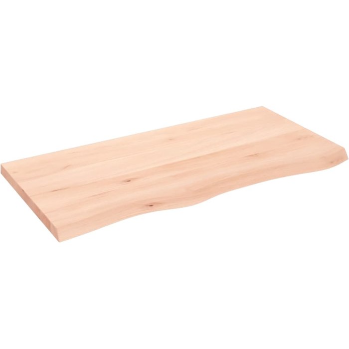Estante de pared 100x50x(2-4) cm madera maciza de roble sin tratar