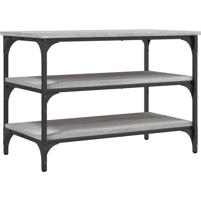 Banco zapatero madera de ingeniería gris sonoma 70x38,5x49 cm - comfortxl