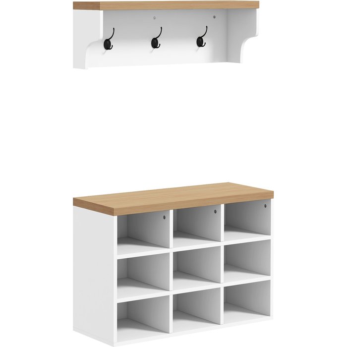 Muebles de pasillo homcom melamina de madera blanco 75x30x50 cm