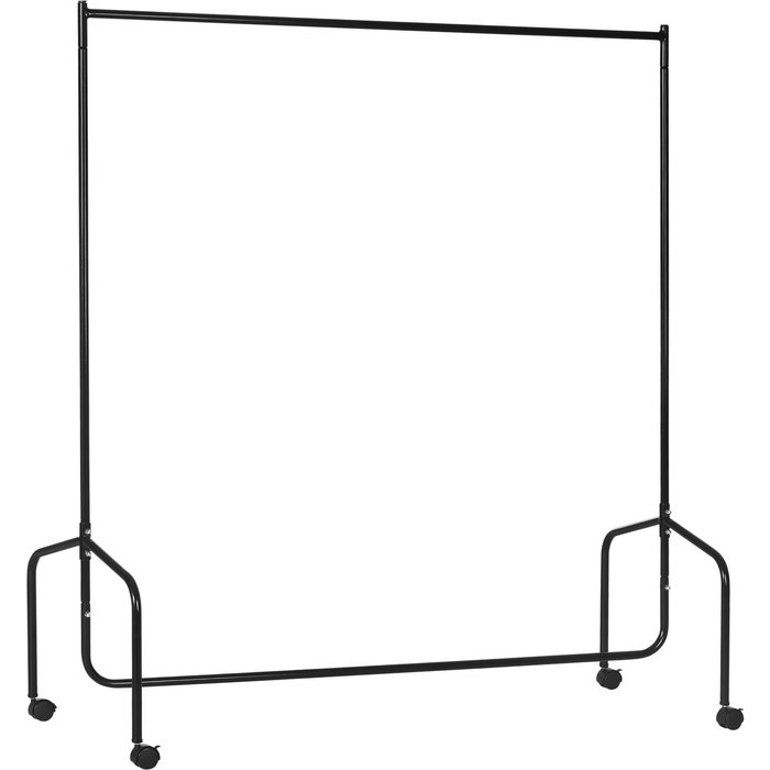 Perchero con ruedas y estructura robusta - metal - negro (150x60x170cm)
