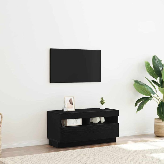 Mueble de tv, roble negro, 80 x 35 x 40 cm, madera de ingeniería