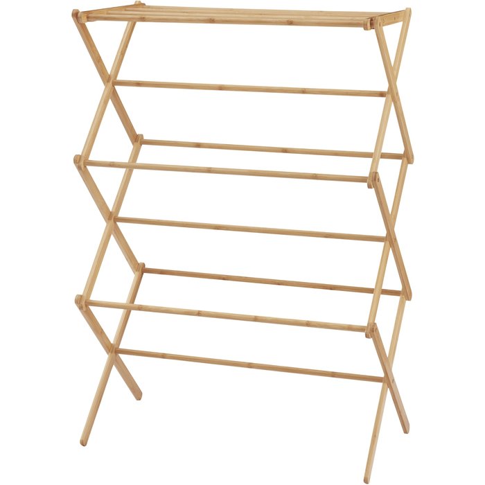 Tendedero plegable de bambú 128 x 72 x 44 cm natural 03_0007072