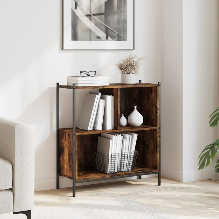 Librería de roble ahumado, 72x28x77,5 cm, madera de ingeniería. - pangivo