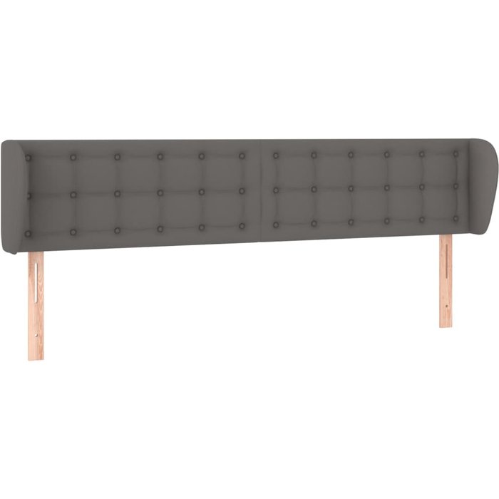 Cabecero cama - mueble cabecero de cuero sintético gris 163x23x78/88 cm