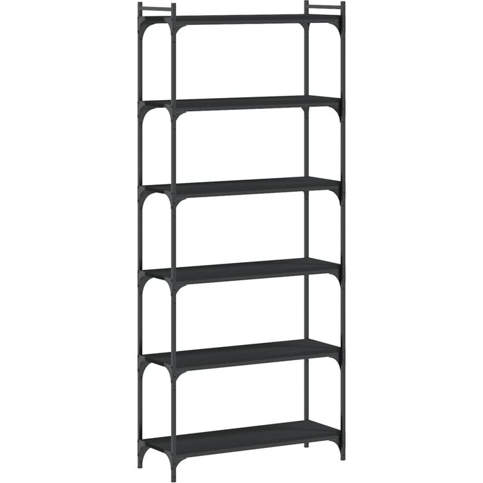 Librería de 6 estantes madera de ingeniería negro 80x30x188 cm – comfortxl