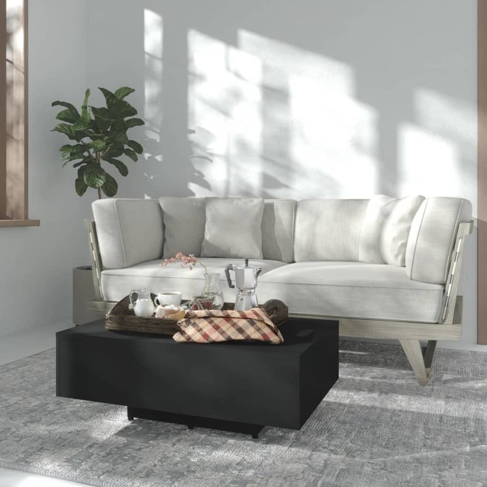 Mesa de centro aglomerado negro 85x55x31 cm