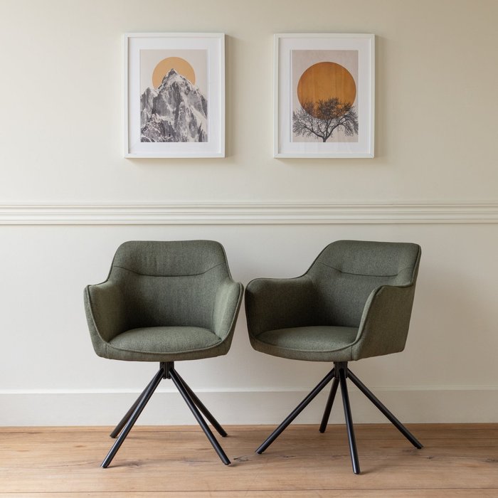 Pack de 2 sillas de tela verde danna