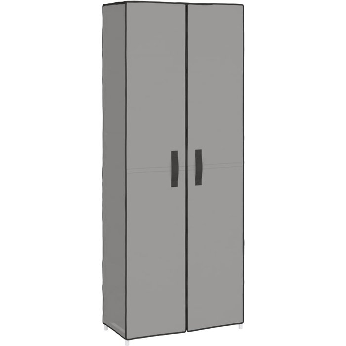 Zapatero mueble para entrada/pasillo/salón 60 x 30 x 166 cm tela gris 02_0021776