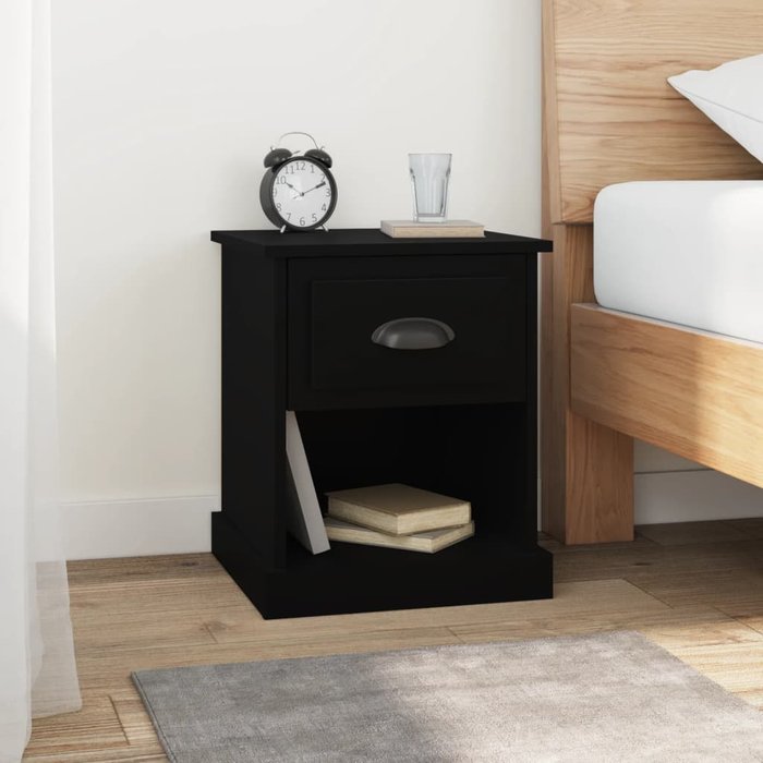 Maison exclusive - mesita de noche madera contrachapada negro 39x39x47,5 cm