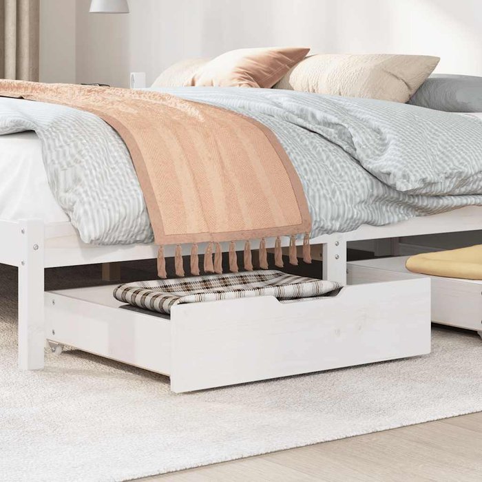 Cajones debajo cama 2 uds madera maciza pino blanco 75x55x17 cm cfw94635