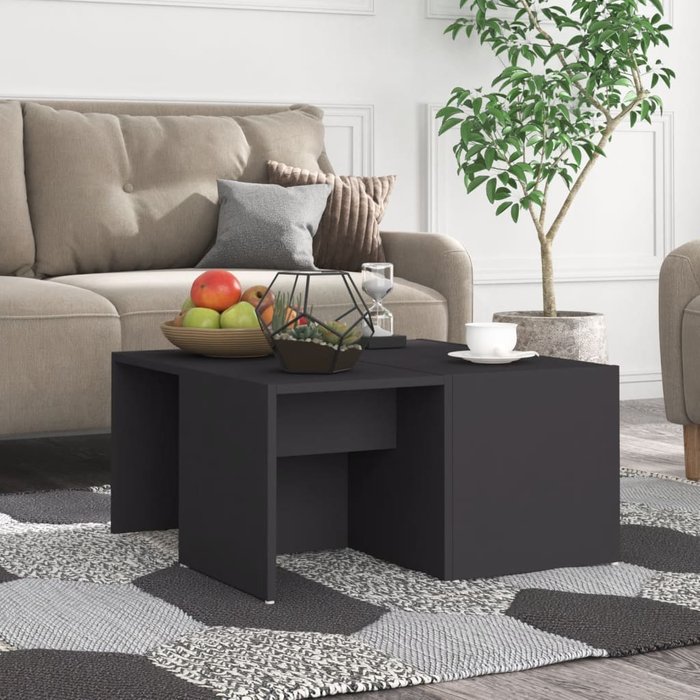 Maison exclusive - mesas de centro 4 pzas madera contrachapada gris 33x33x33 cm