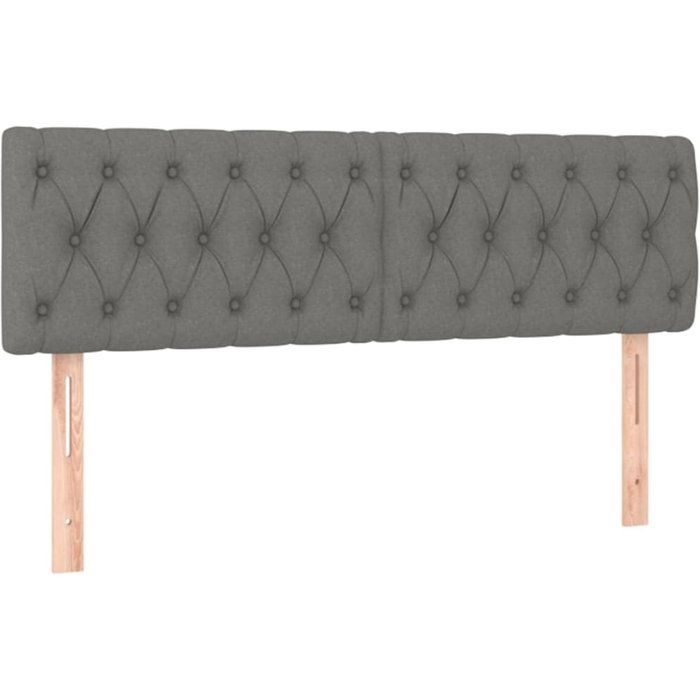Cabeceros 2 unidades tela gris oscuro 72x7x78/88 cm - comfortxl