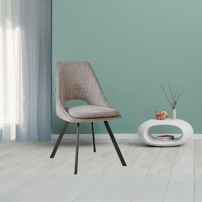 Silla tapizada blauss en tejido tortora