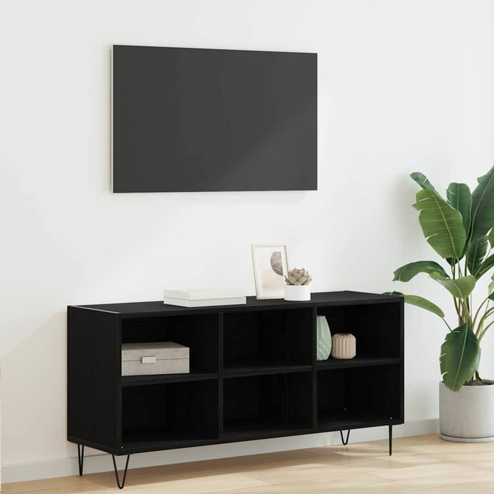 Mueble de tv, roble negro, 103,5 x 30 x 50 cm, madera de ingeniería