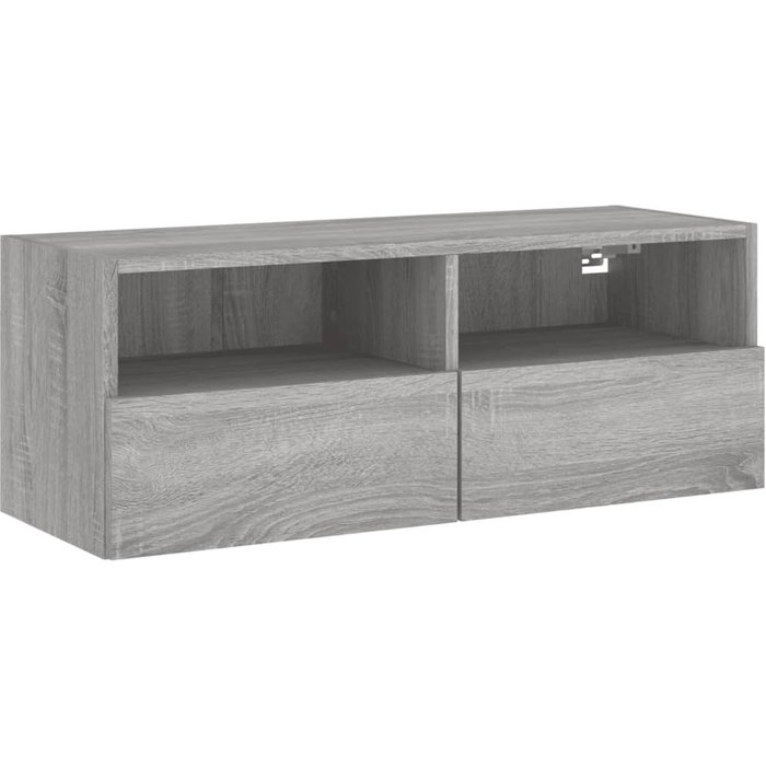 Mueble tv de pared de madera laminada gris sonoma 80x30x30 cm - comfortxl