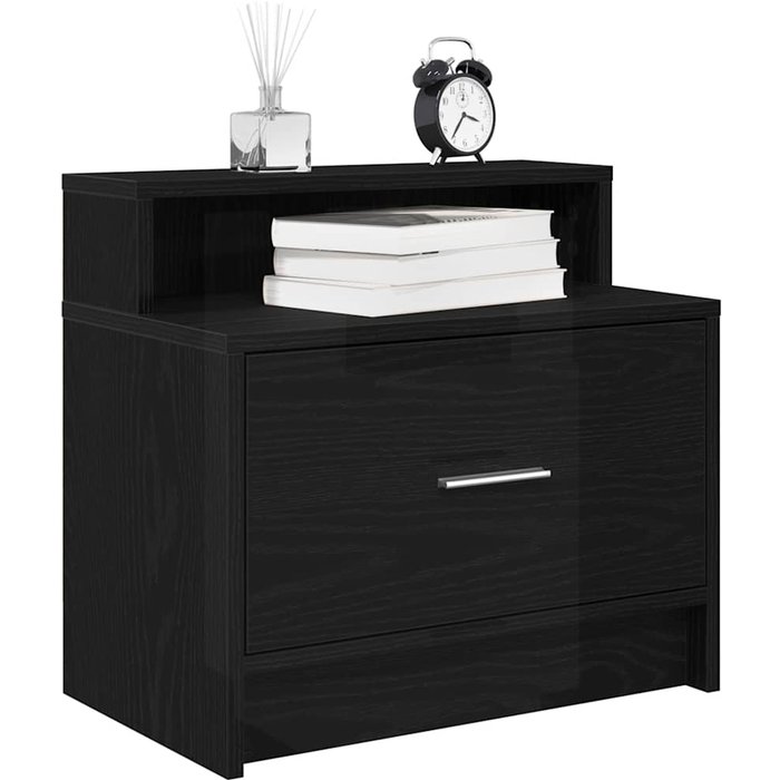 Maison exclusive - mesillas de noche con cajón 2 uds roble negro 51x31x47 cm