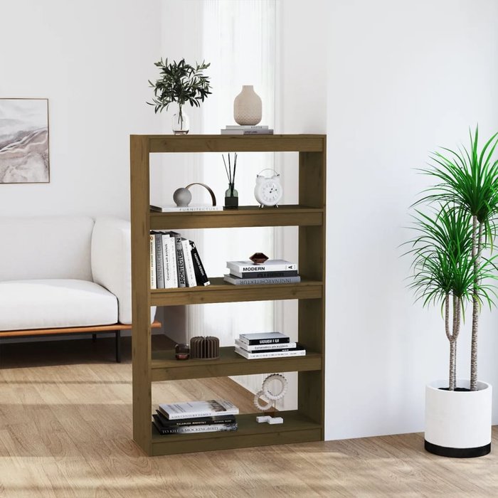 Librería/separador de ambientes marrón miel 80x30x135,5 cm pino