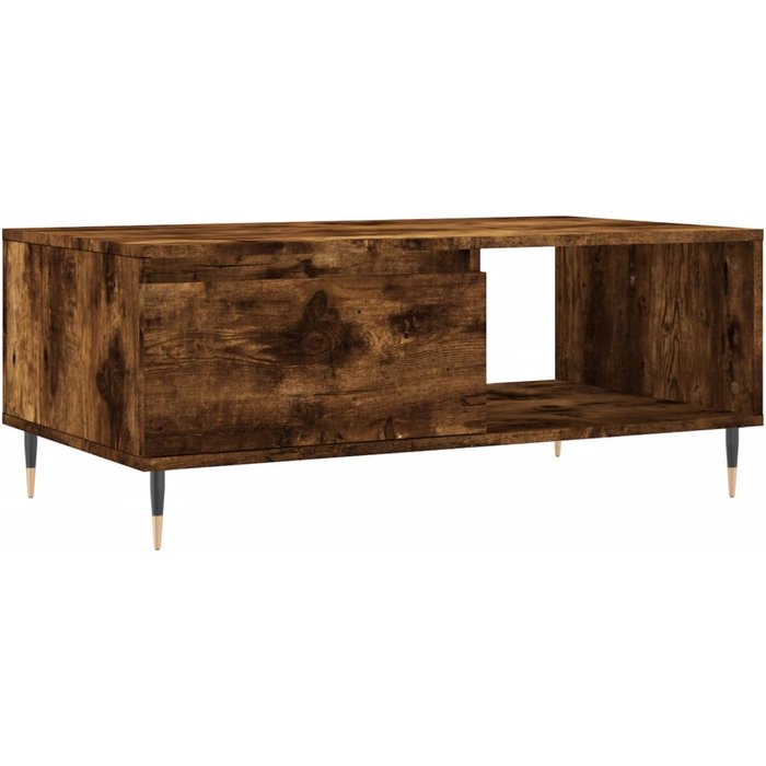 Mesa de centro madera contrachapada roble ahumado 90x50x36,5 cm - comfortxl