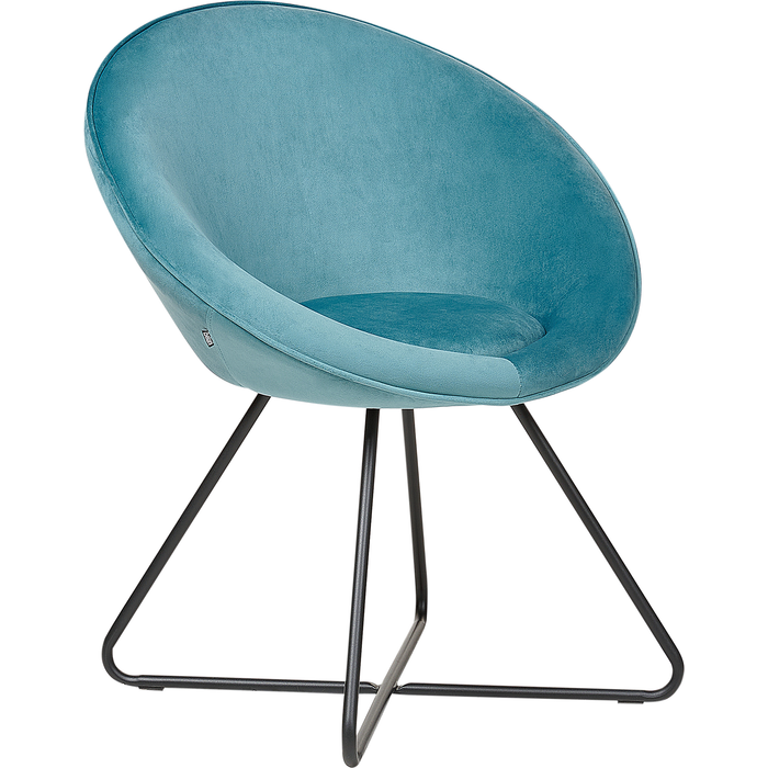 Beliani silla de comedor floby ii terciopelo azul claro