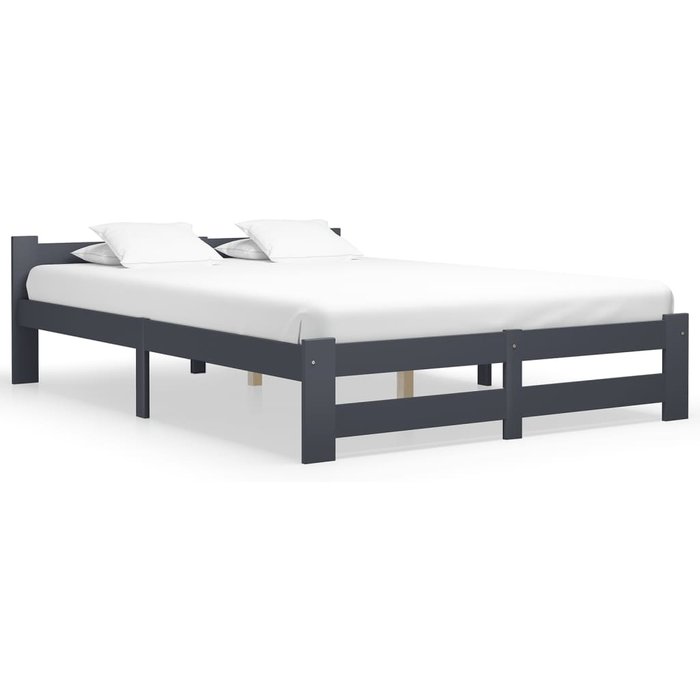 Estructura cama sin colchón madera pino gris oscuro 120x200 cm vidaxl