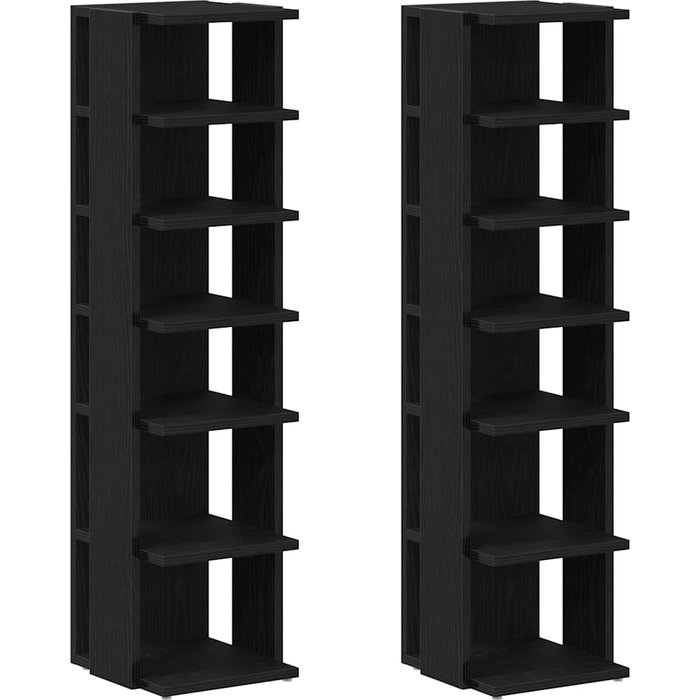 Zapateros 2 uds roble negro 25x27x102 cm madera de ingeniería - comfortxl