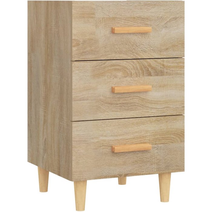 Mesita de noche roble sonoma 40x40x66 cm madera contrachapada