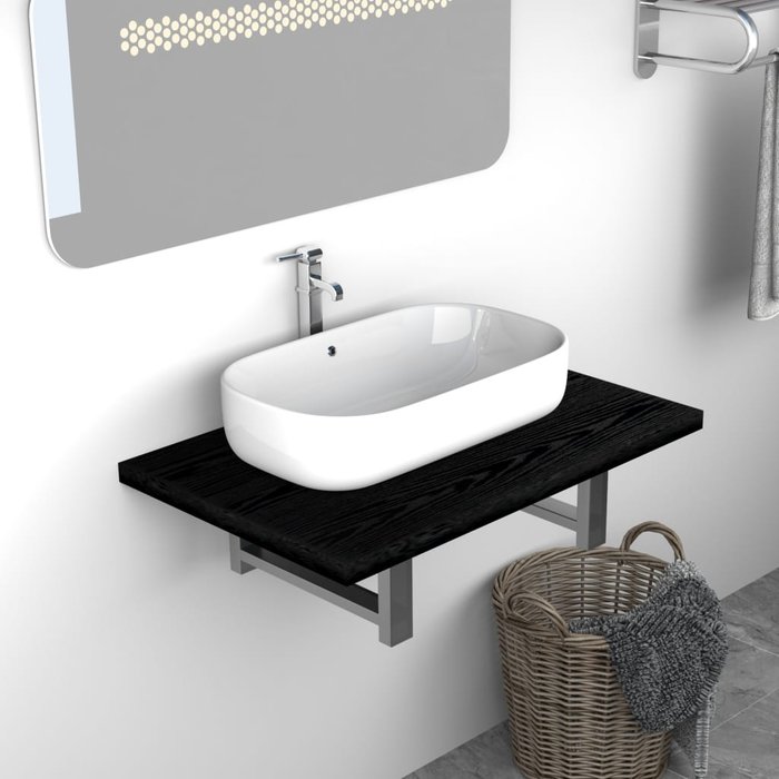 Maison exclusive - mueble de cuarto de baño negro 60x40x16,3 cm