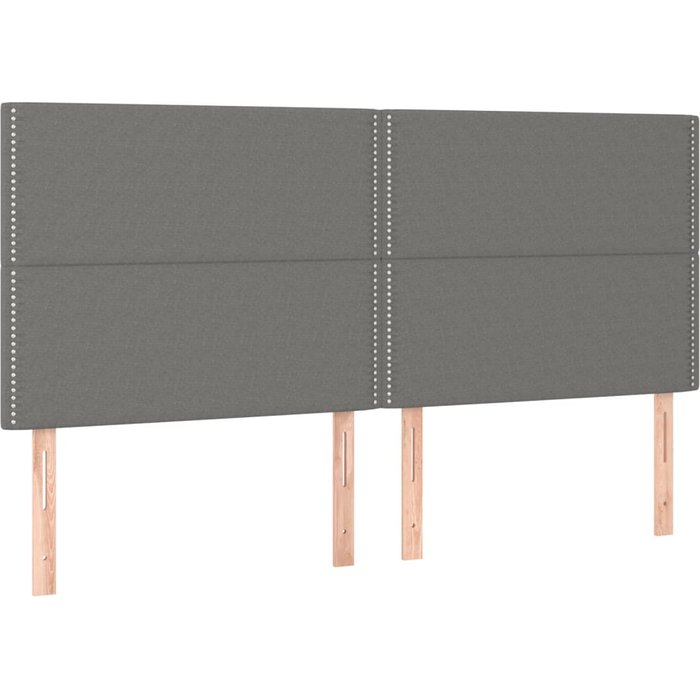 Cabecero de cama - mueble cabecero gris oscuro 180x5x118/128 cm de tela
