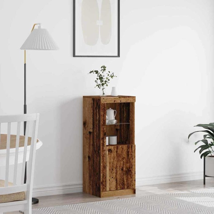 Aparador led madera vieja 41 x 37 x 100 cm madera de ingeniería vidaxl