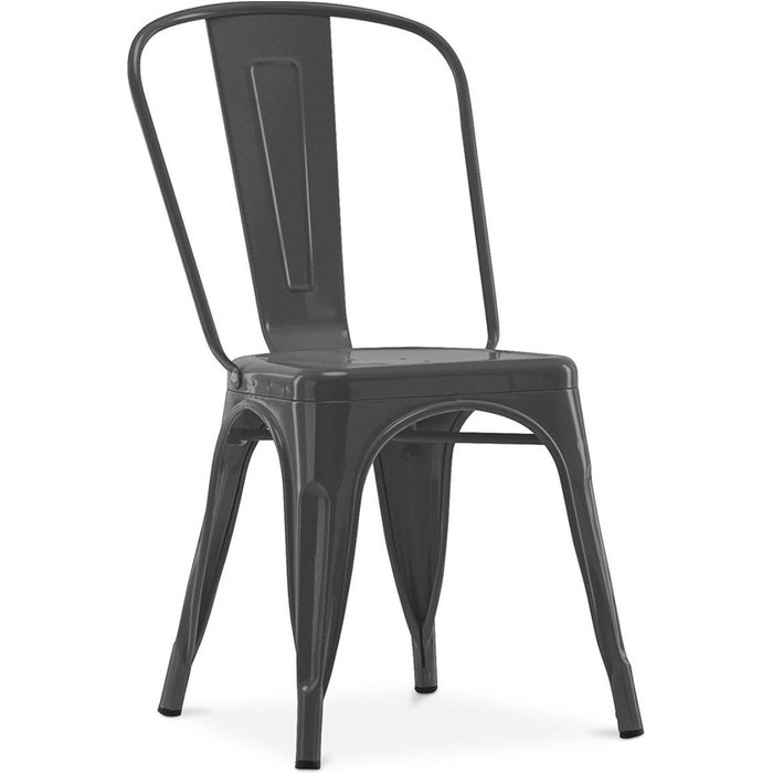 Silla industrial kalax de acero brillo reforzado - gama alta-color gris oscuro