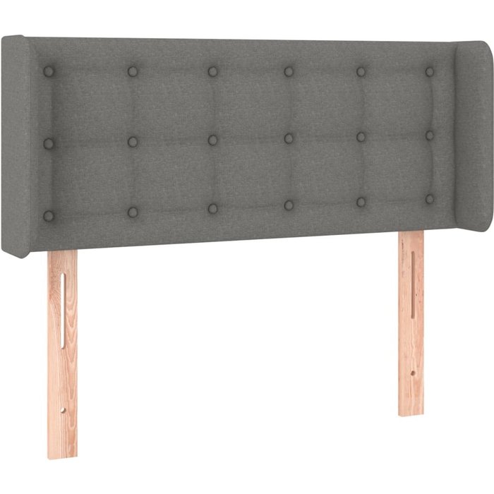 Cabecero cama - mueble cabecero de tela gris oscuro 103x16x78/88 cm