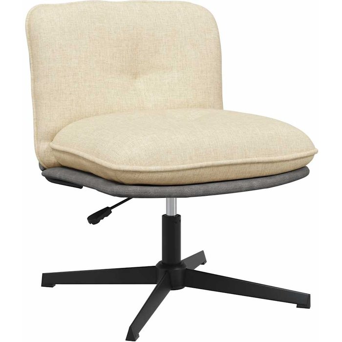Silla de oficina giratoria tela color crema vidaxl