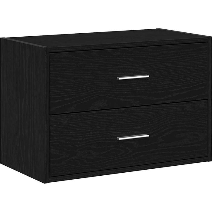 Mueble con 2 cajones en roble negro laminado 60x31x40 cm - comfortxl