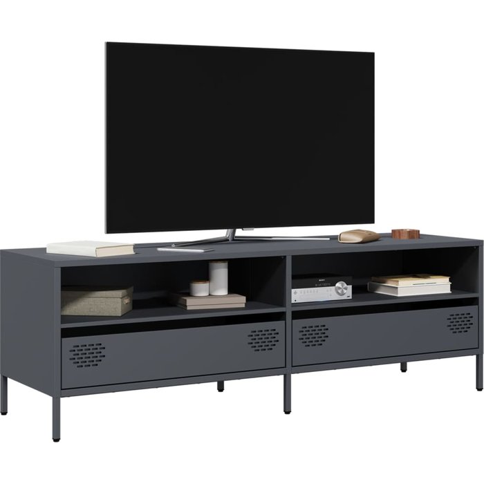 Mueble de tv acero laminado en frío antracita 135x39x43,5 cm vidaxl