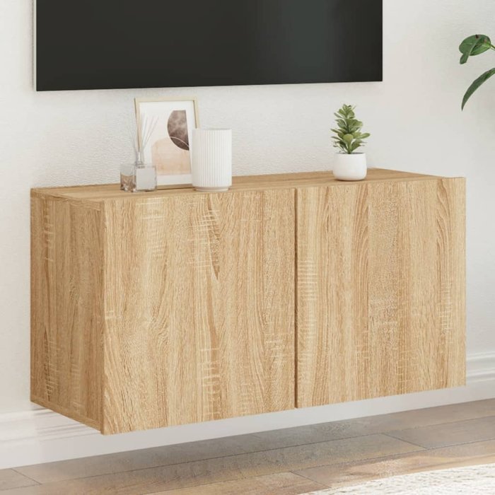 Maison exclusive - mueble para tv de pared roble sonoma 80x30x41 cm