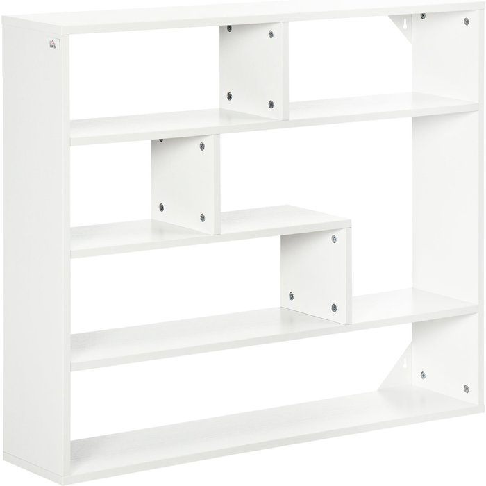 Estantería de pared moderna 4 niveles 7 compartimentos 94x19,5x80cm blanco