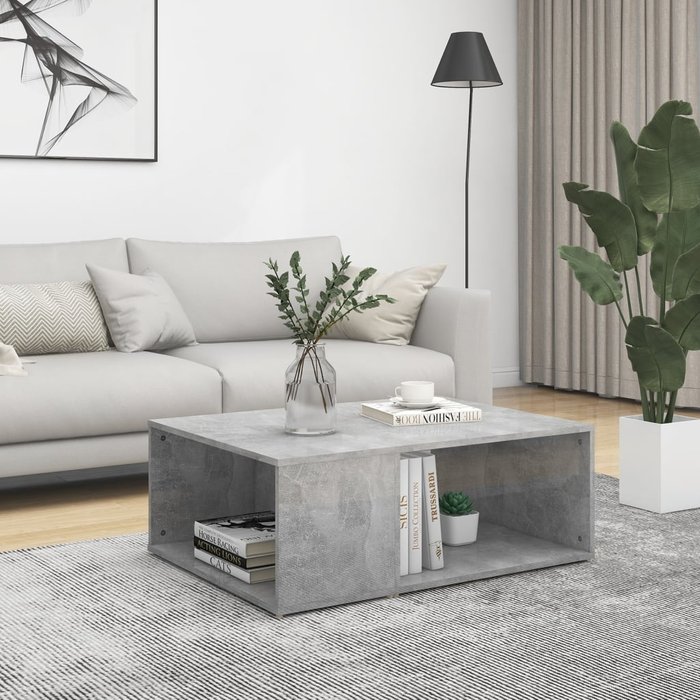 Maison exclusive - mesa de centro madera contrachapada gris hormigón 90x67x33 cm