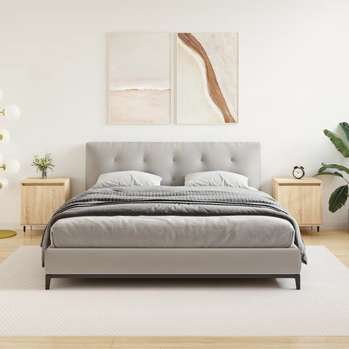 Vidaxl mesitas noche 2 uds madera ingeniería roble sonoma 40x30x50 cm