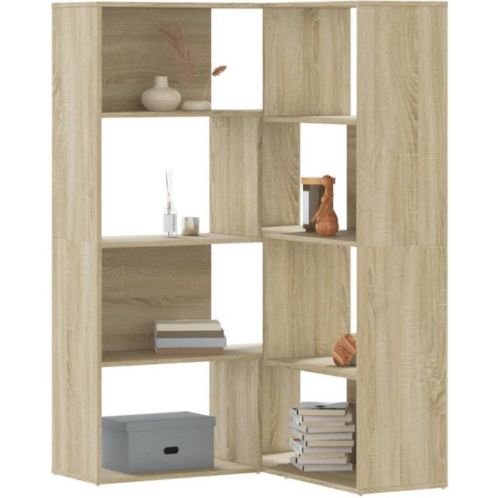 Estantería de esquina 4 niveles madera roble sonoma 85x85x140cm vidaxl