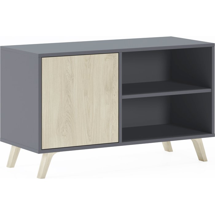 Mueble tv modelo wind, color gris/puccini, medidas 95x40x57cm