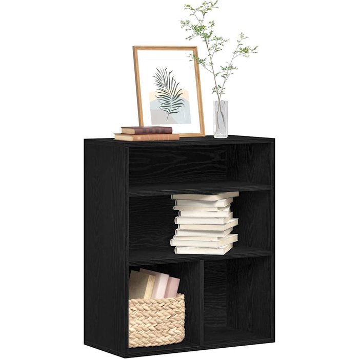 Librería negra 60x30x71,5 cm madera contrachapada