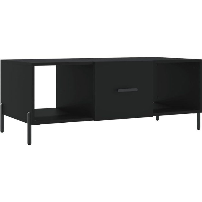 Mesa de centro de contrachapado negro 102x50x40 cm - comfortxl