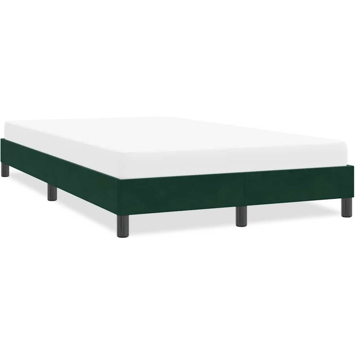 Estructura cama sin colchón terciopelo verde oscuro 120x210 cm vidaxl