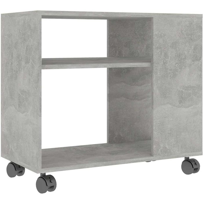 Mesa auxiliar de madera contrachapada gris hormigón 70x35x55 cm - comfortxl