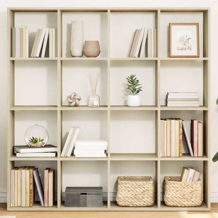 Estantería madera de ingeniería roble sonoma 137,5x29x137,5 cm vidaxl