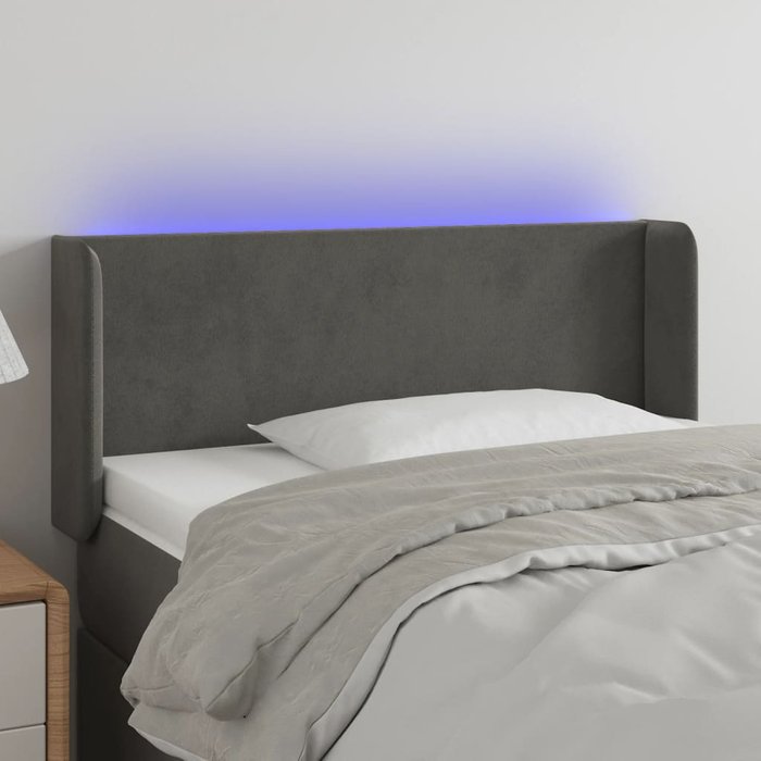 Maison exclusive - cabecero con led de terciopelo gris oscuro 103x16x78/88 cm